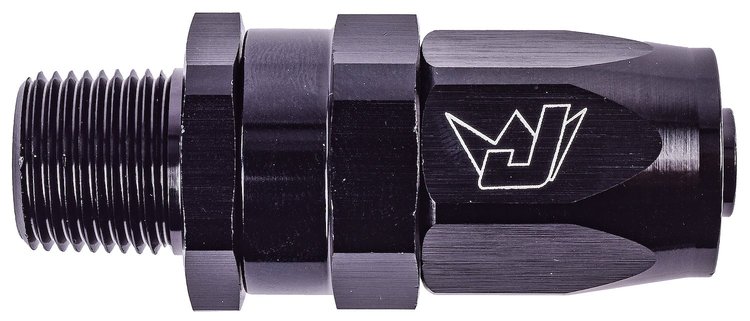 AN to NPT Straight Max Flow Swivel Hose End [3/8 in. NPT Male to -8 AN Hose, Black]
