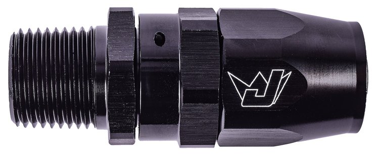 AN to NPT Straight Max Flow Swivel Hose End [1/2 in. NPT Male to -10 AN Hose, Black]