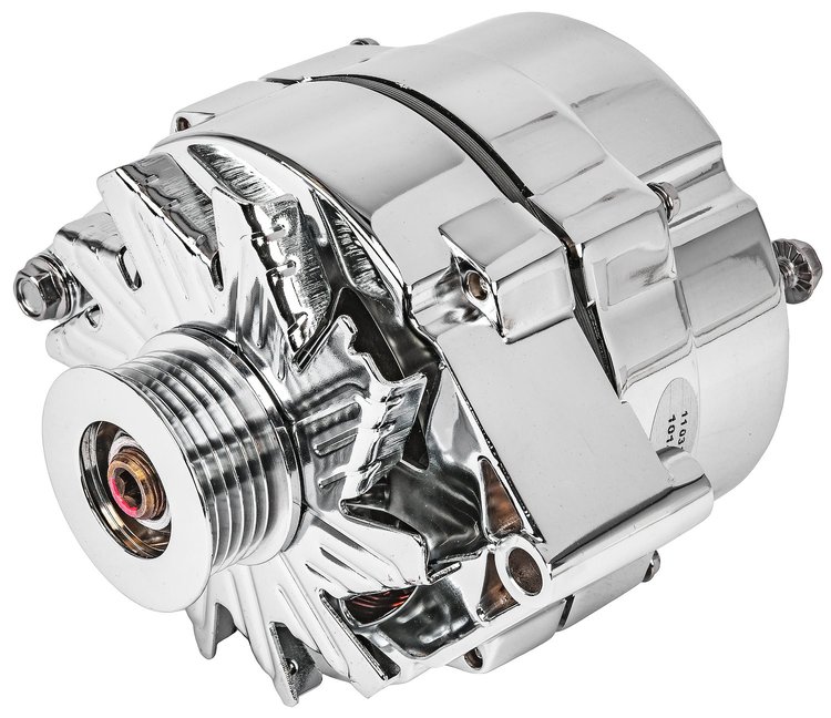 1-Wire GM Alternator 140 AMP Output Serpentine Belt Pulley [Chrome Plated Finish]