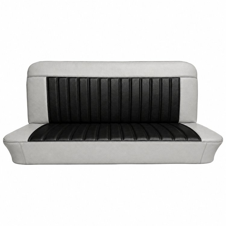 Bench Seat Upholstery for Select 1960-1964 Chevrolet/GMC Trucks, Panel, Suburban, w/Vertical Pleats [White & Black]
