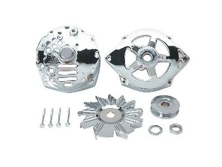 GM 1971-86 Internal Regulator, Chrome Alternator Case Kit Made in the USA
