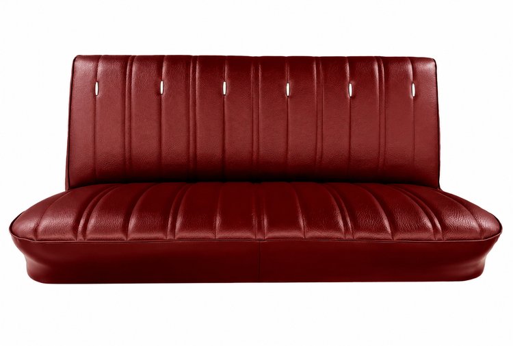 Bench Seat Upholstery for 1973-1980 Chevrolet/GMC Trucks, w/Accents & Vertical Pleats [Carmine]