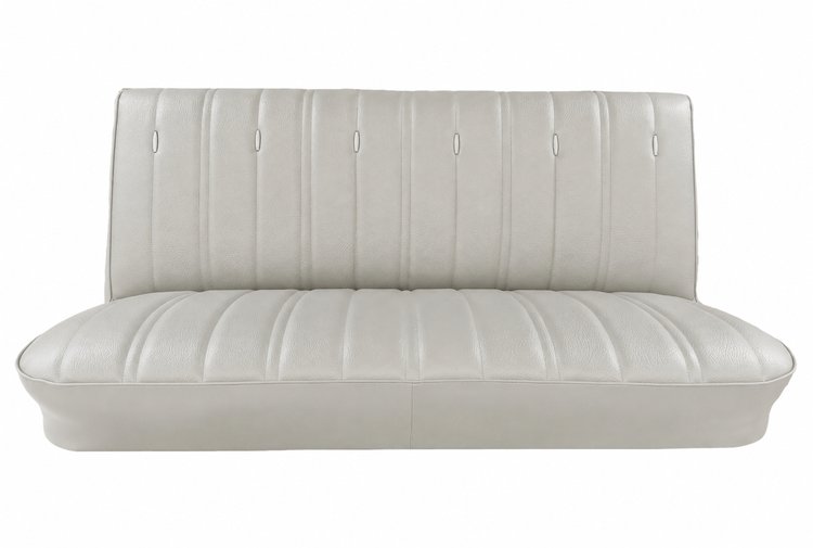 Bench Seat Upholstery for 1973-1980 Chevrolet/GMC Trucks, w/Accents & Vertical Pleats [White]