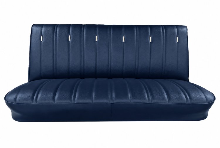 Bench Seat Upholstery for 1973-1980 Chevrolet/GMC Trucks, w/Accents & Vertical Pleats [Blue]