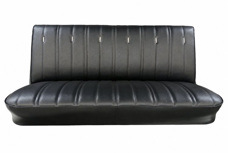 Bench Seat Upholstery for 1973-1980 Chevrolet/GMC Trucks, w/Accents & Vertical Pleats [Black]