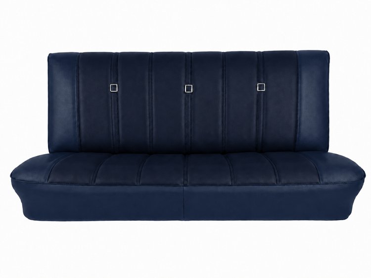 Bench Seat Upholstery for 1973-1980 Chevrolet/GMC Trucks, w/Square Accents & Vertical Pleats [2-Tone Blue]