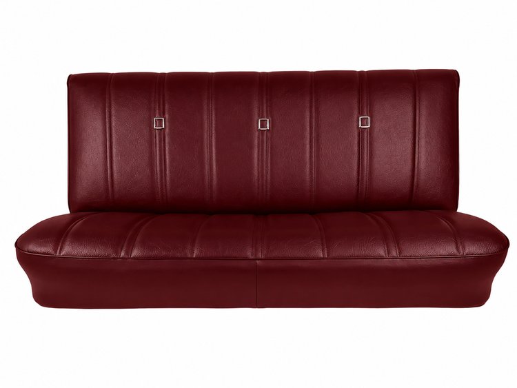 Bench Seat Upholstery for 1973-1980 Chevrolet/GMC Trucks, w/Square Accents & Vertical Pleats [Carmine]