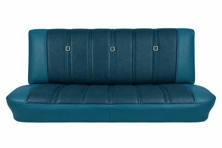 Bench Seat Upholstery for 1973-1980 Chevrolet/GMC Trucks, w/Square Accents & Vertical Pleats [2-Tone Aqua]