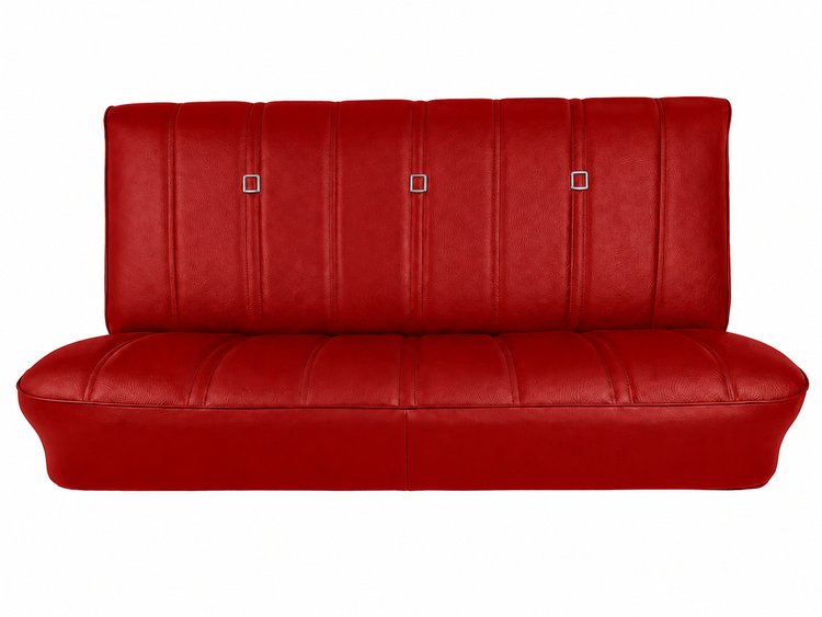 Bench Seat Upholstery for 1973-1980 Chevrolet/GMC Trucks, w/Square Accents & Vertical Pleats [Red]