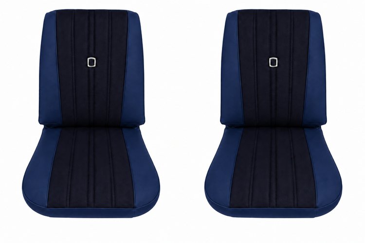Bucket Seat Upholstery for 1973-1980 Chevrolet/GMC Trucks, K5 Blazer, Jimmy, w/Square Accent & Vertical Pleats [2-Tone Blue]