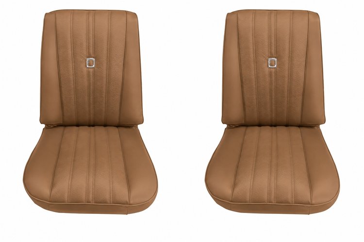 Bucket Seat Upholstery for 1973-1980 Chevrolet/GMC Trucks, K5 Blazer, Jimmy, w/Square Accent & Vertical Pleats [Tan]