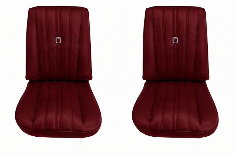 Bucket Seat Upholstery for 1973-1980 Chevrolet/GMC Trucks, K5 Blazer, Jimmy, w/Square Accent & Vertical Pleats [Carmine]