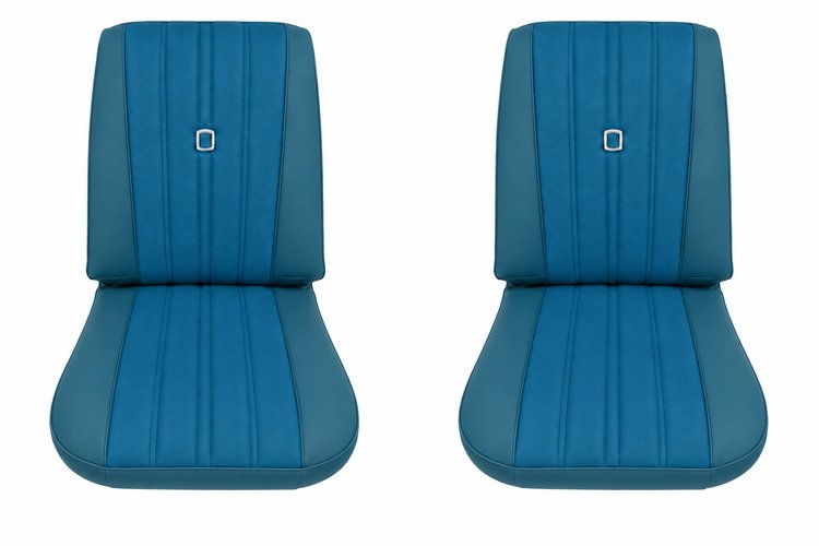 Bucket Seat Upholstery for 1973-1980 Chevrolet/GMC Trucks, K5 Blazer, Jimmy, w/Square Accent & Vertical Pleats [2-Tone Aqua]