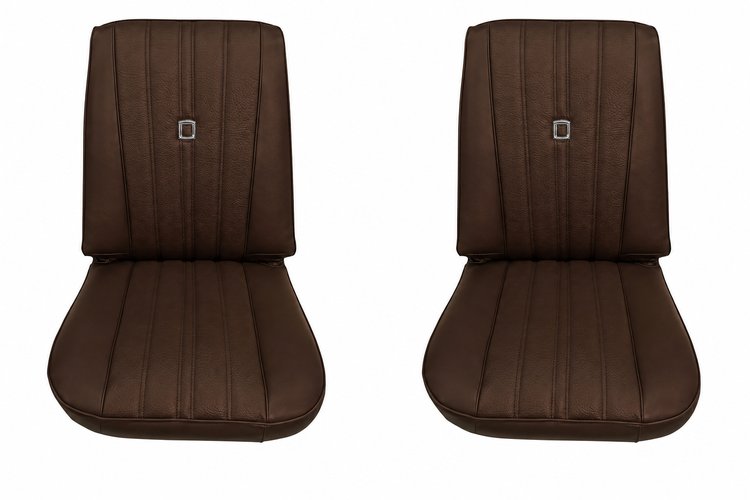 Bucket Seat Upholstery for 1973-1980 Chevrolet/GMC Trucks, K5 Blazer, Jimmy, w/Square Accent & Vertical Pleats [Brown]