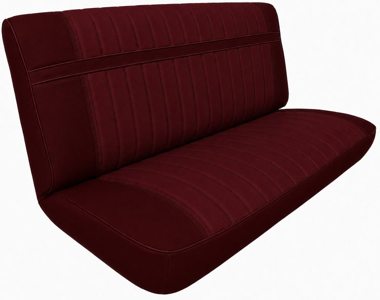 Bench Seat Upholstery for 1973-1980 Chevrolet/GMC Trucks, w/Horizontal Insert & Vertical Pleats [Carmine]