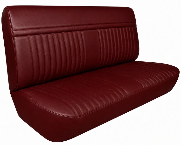 Bench Seat Upholstery for 1981-1987 Chevrolet/GMC Trucks, w/Center Insert & Vertical Pleats [Carmine]