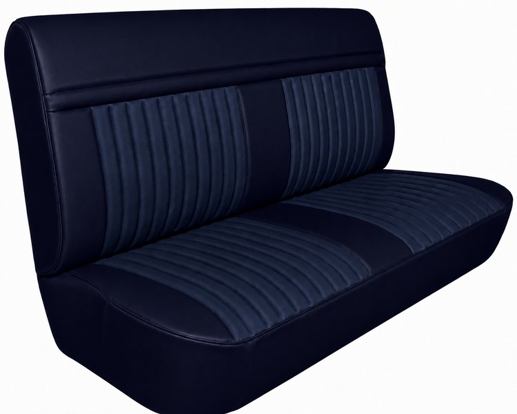 Bench Seat Upholstery for 1981-1987 Chevrolet/GMC Trucks, w/Center Insert & Vertical Pleats [Dark Blue]