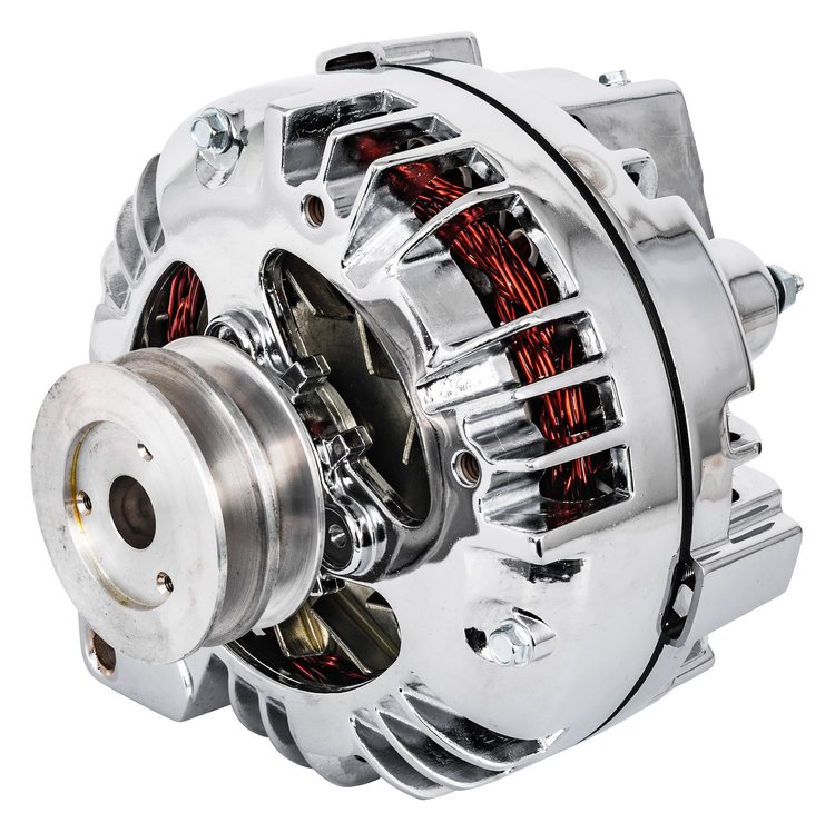Chrysler 1 Wire 100 Amp Alternator [Double Groove V-Belt Pulley, Chrome Plated Finish]