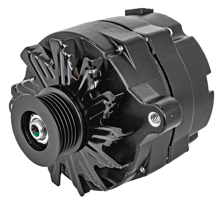 Ford 1-Wire Alternator [100 Amp, Serpentine Belt Pulley, Black Body/Pulley/Fan]
