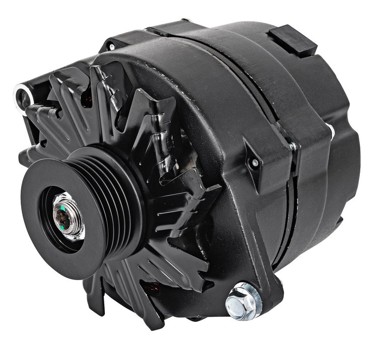 GM 1-Wire Alternator [100 Amp, Serpentine Belt Pulley, Black Body/Pulley/Fan]