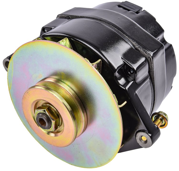 1-Wire GM Alternator 100 AMP Output V-Belt Pulley [Black Finish]