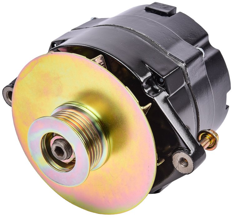1-Wire GM Alternator 100 AMP Output  Serpentine Pulley [Black Finish]