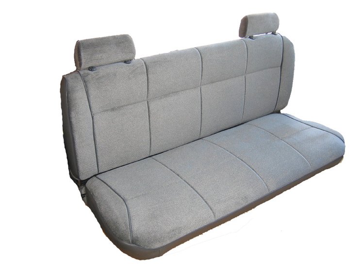 Front Bench Seat Upholstery Kit for 1990-1993 Dodge Truck w/Std. Cab [Charcoal Madrid Vinyl & Charcoal Regal Velour]