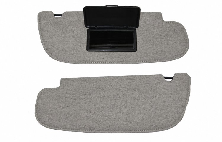 Sun Visors for 1994-2002 Dodge Ram 1500, 2500, 3500 Trucks, w/Passenger Side Mirror [Ox Gray Foam-Backed Cloth]