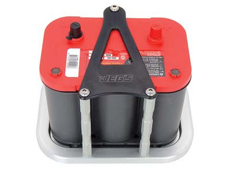 Billet Aluminum Battery Mount [Clear/Black with JEGS Logo]