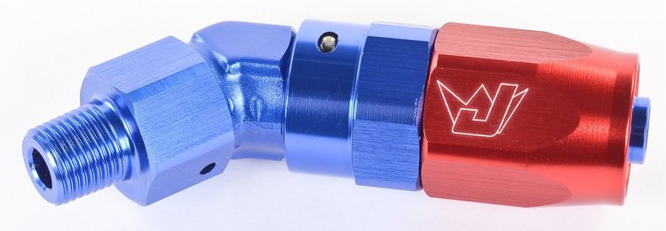45° Max Flow Hose End -06AN x 1/8" NPTM
