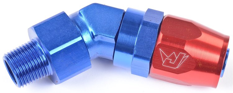 45° Max Flow Hose End -10AN x 3/8" NPTM