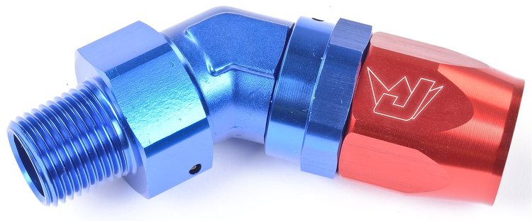 45° Max Flow Hose End -12AN x 1/2" NPTM
