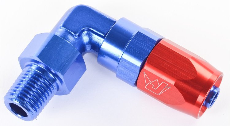 90° Max Flow Hose End -06AN x 1/4" NPTM