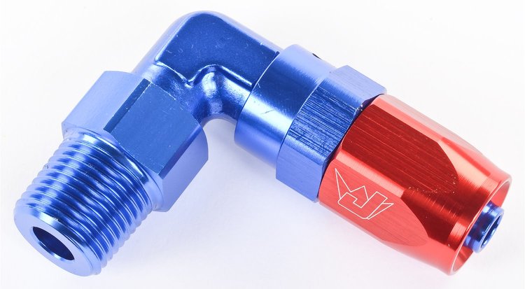 90° Max Flow Hose End -06AN x 3/8" NPTM