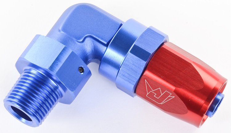 90° Max Flow Hose End -08AN x 3/8" NPTM