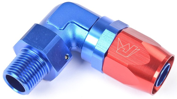 90° Max Flow Hose End -12AN x 1/2" NPTM