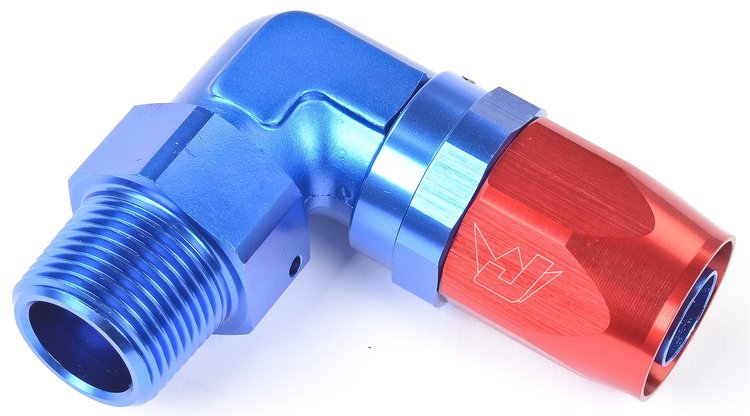 90° Max Flow Hose End -12AN x 3/4" NPTM