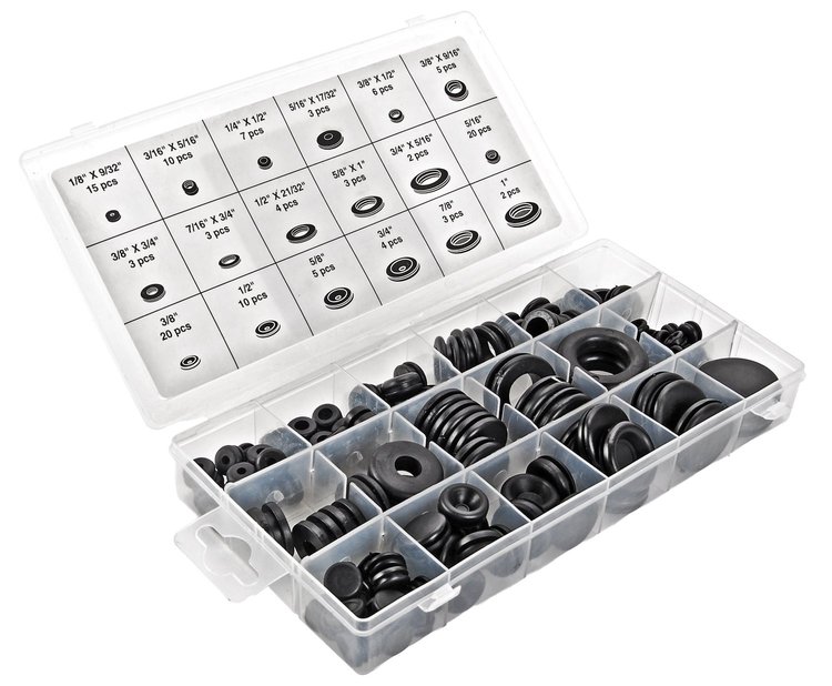 Rubber Grommet Assortment Kit 125 Pieces
