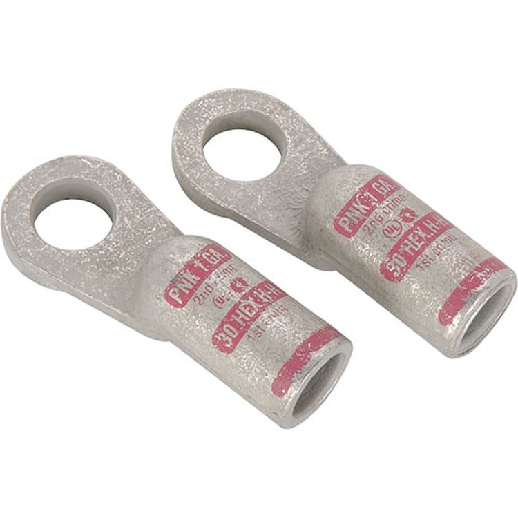 Crimp Battery Cable End Lugs for 3/8 in. or 10 mm Stud [Straight]