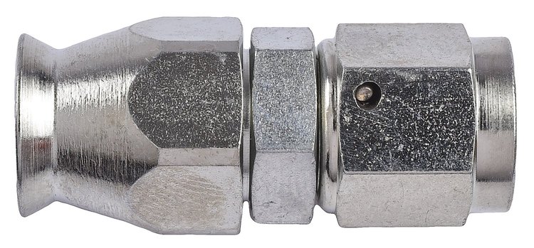 AN Straight PTFE Hose End Fitting [-6 AN Female to -6 AN PTFE Hose, Zinc Plated]