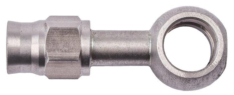 AN Straight Banjo PTFE Hose End Fitting [10 mm Banjo to -3 AN PTFE Hose, Zinc Plated Steel]
