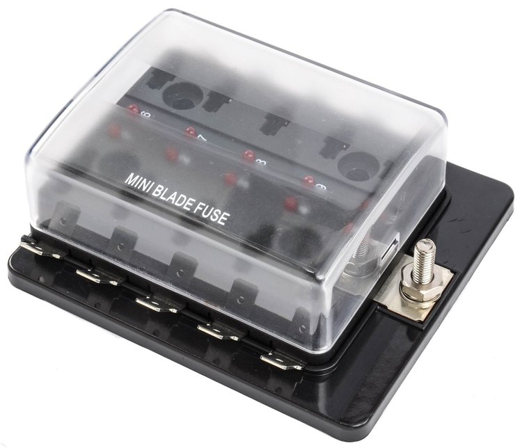 Mini Fuse Block with LED Indicators [10-Pole]