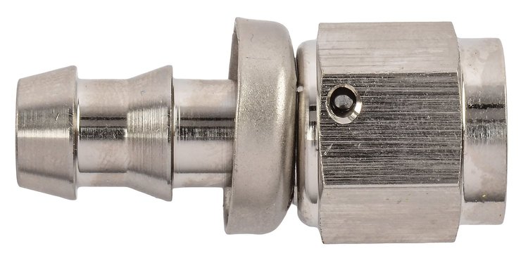 AN Straight Push-Loc Hose End [-6 AN Female Swivel to Push-Loc Hose, Nickel]