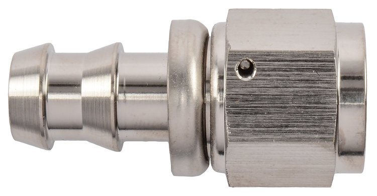 AN Straight Push-Loc Hose End [-8 AN Female Swivel to Push-Loc Hose, Nickel]