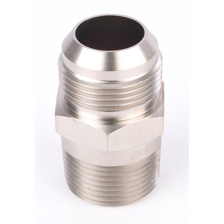 AN to NPT Straight Adapter Fitting [-16 AN Male to 1 in. NPT Male, Nickel]