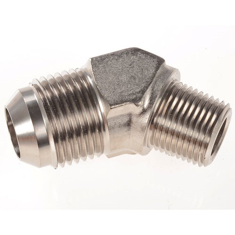 AN to NPT 45-Degree Adapter Fitting [-10 AN Male to 3/8 in. NPT Male, Nickel]