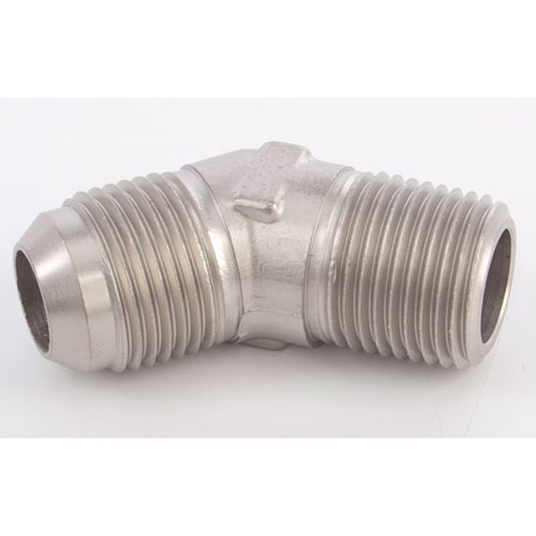 AN to NPT 45-Degree Adapter Fitting [-10 AN Male to 1/2 in. NPT Male, Nickel]