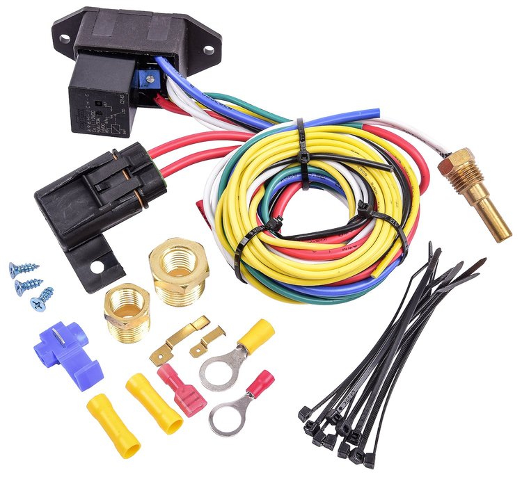 Adjustable Electric Fan Controller and Relay Kit [Thread-In Temperature Probe]