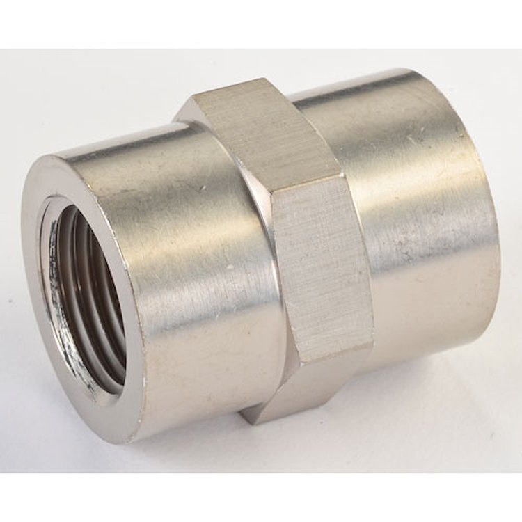 NPT to NPT Straight Union Fitting [3/8 in. NPT Female to 3/8 in. NPT Female, Nickle]