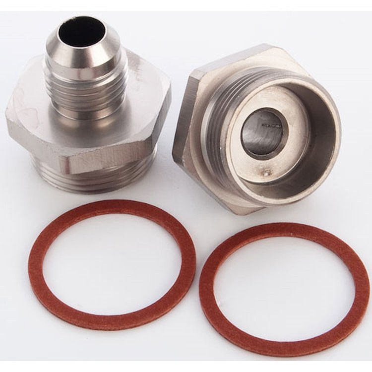 Carburetor Fuel Inlet AN Fittings -6 AN to 7/8 in.-20 [Electroless Nickel]